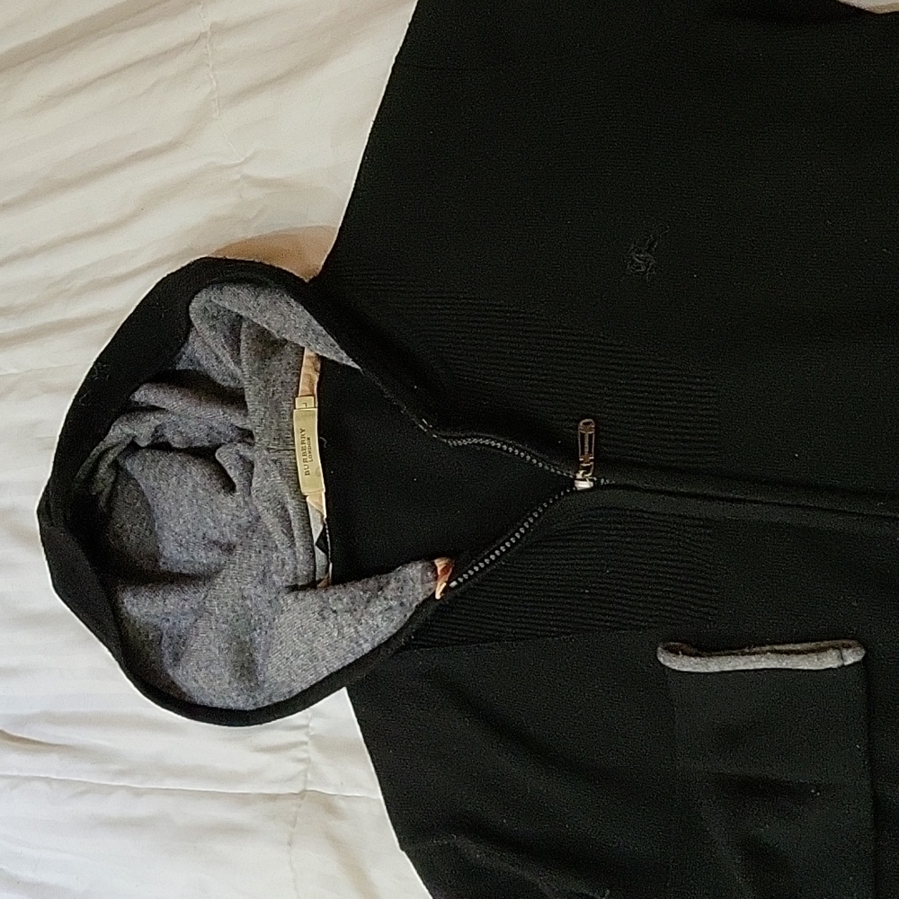 Black sweat shirt hoddie with zipper. All original and authentic
